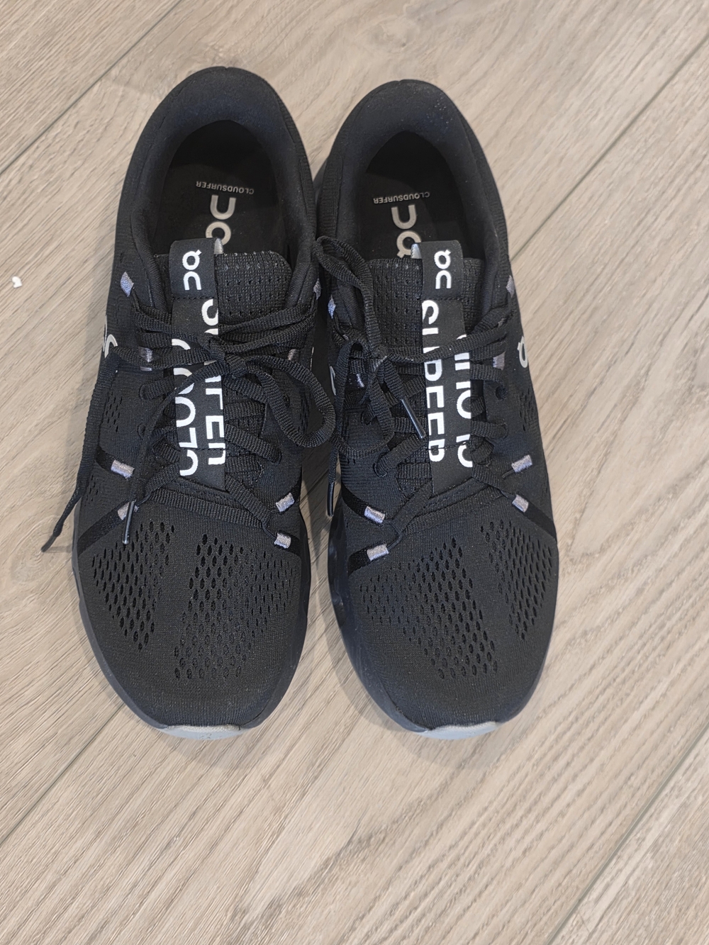 On Cloud Black Running Sneakers with White Logos - Picture 2 of 7